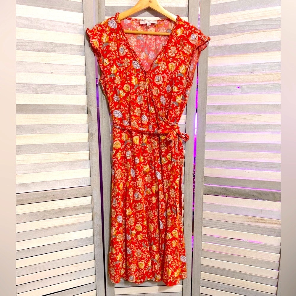 Loft wrap midi dress